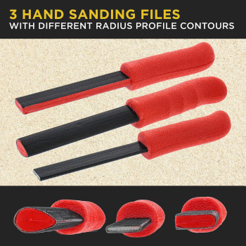 Duragold Sanding Stick Kit With Ergo Handle Red Oval With 40 Sheet Sandpaper Starter Kit