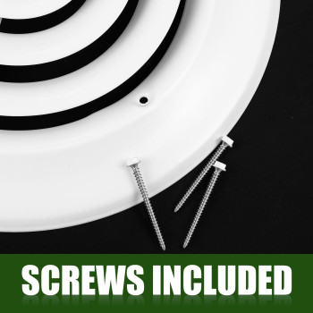 Therwen 2 Pieces 8 Inch Round Vent Cover Ceiling Diffuser Hvac Vent Duct Cover Replacement With Screws To Install Fitting In 8