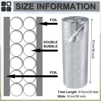 Amylove Reflective Insulation Foil Double Reflective Insulation Foam Aluminum Foil Bubble Insulation Roll For Winter Rv Windows