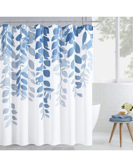 Boodii Dusty Blue Grey Leaf Shower Curtain For Bathroom Grayish Blue Botanical Eucalyptus Shower Curtain Set Floral Leaves Bathr