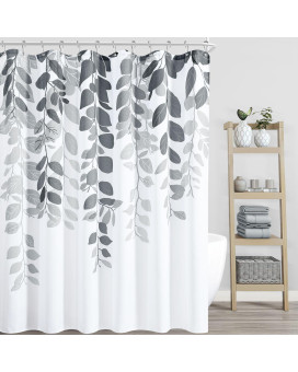 Boodii Gray Botanical Shower Curtain For Bathroom Eucalyptus Shower Curtains Floral Watercolor Natural Bath Curtain Set Light Gr