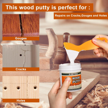 Wood Filler 2822 Ounce Wood Putty White Wood Filler Putty For Quickly Repair Wood Cracks And Holes On Wooden Floor Furniture