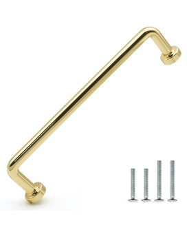 Furfitt 10 Pack Polished Brass Cabinet Pulls 5 Inch128Mm Hole Center Zinc Alloy Shiny Gold Drawer Dresser Handles Kitchen Cupb