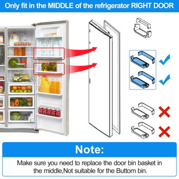 2 Pack Upgraded Da9708348A Refrigerator Door Shelf Bin Replacement For Samsung Refrigerator Parts Rs265Tdrs Rs25H5111Bc Rs25H