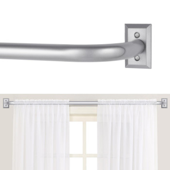 Nickel Wrap Around Curtain Rods Nickel Curtain Rods For Windows 28 To 48 Inch234Ft Adjustable Blackout Curtain Rod 1 Inch Di