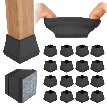 Square Chair Leg Floor Protectors 24Pcs Silicone Chair Floor Protectors For Hardwood Chair Legs Caps To Prevent Floor From Scr