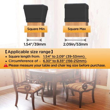 Square Chair Leg Floor Protectors 24Pcs Silicone Chair Floor Protectors For Hardwood Chair Legs Caps To Prevent Floor From Scr