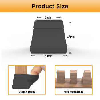 Square Chair Leg Floor Protectors 24Pcs Silicone Chair Floor Protectors For Hardwood Chair Legs Caps To Prevent Floor From Scr