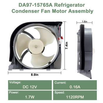 Da9715765A Da3100340A Refrigerator Condenser Fan Motor Assembly By Pandeels Compatible With Samsung Da9712842A Da9712842D