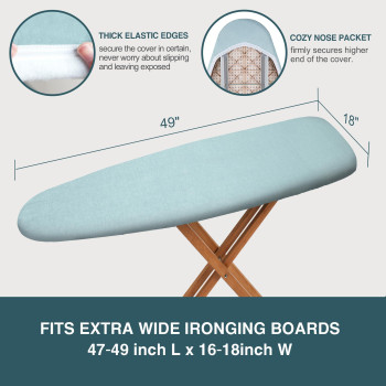 Sunkloof Extra Wide Ironing Board Cover And Pad 18X49 Reflective Silicone Ironing Board Cover Resist Scorching And Staining 4 Fa