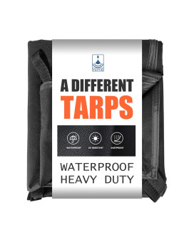 Yufyig 65X7Ft Waterproof Canvas Tarp Black Heavy Duty Multipurpose Oxford Tarpaulin Cover For Canopy Tent Roof Boats Pool W