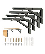 Folding Shelf Brackets 20 Inch 4 Pcs Folding Shelf Hinge Heavy Duty Shelf Brackets Collapsible Shelf Brackets For Foldable Shel