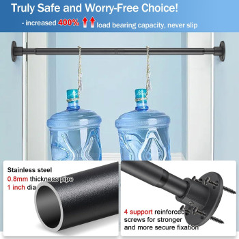 Heavy Duty Shower Rod Industrial Shower Curtain Rod Wall Mounted For Bathroom Room Divider Outdoor Patio 28 To 62Adjustabl