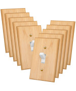 Pinkunn 10 Pieces Solid Wood Light Switch Plate Outlet Covers 45 X 276 Inch Bamboo Wooden Decorative Wall Plate For Bedroom Ki