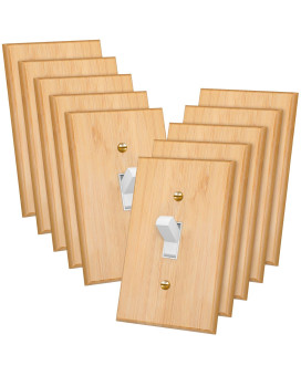 Pinkunn 10 Pieces Solid Wood Light Switch Plate Outlet Covers 45 X 276 Inch Bamboo Wooden Decorative Wall Plate For Bedroom Ki