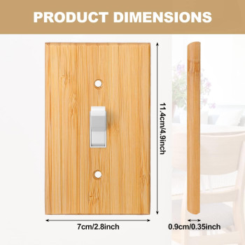 Pinkunn 10 Pieces Solid Wood Light Switch Plate Outlet Covers 45 X 276 Inch Bamboo Wooden Decorative Wall Plate For Bedroom Ki