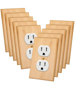 Pinkunn 10 Pieces Solid Wood Light Switch Plate Outlet Covers 45 X 276 Inch Bamboo Wooden Decorative Wall Plate For Bedroom Ki