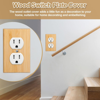 Pinkunn 10 Pieces Solid Wood Light Switch Plate Outlet Covers 45 X 276 Inch Bamboo Wooden Decorative Wall Plate For Bedroom Ki