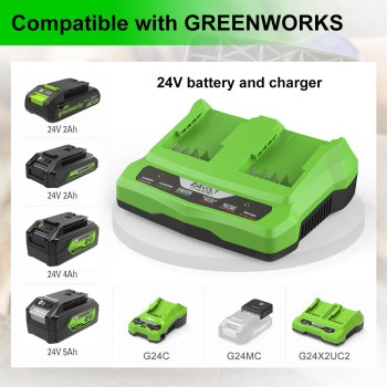 Energup Rapid Charger For Greenworks 24V Battery For G24 Greenworks 24V Lithium Battery Compatible With Greenworks 24V Batteri