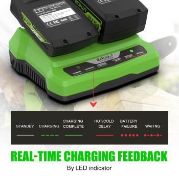 Energup Rapid Charger For Greenworks 24V Battery For G24 Greenworks 24V Lithium Battery Compatible With Greenworks 24V Batteri