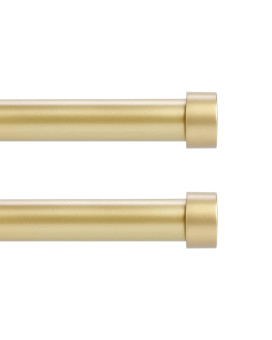 Voiiy 2 Pack Gold Curtain Rods For Windows 18 To 45 Inch15375 Feet 1 Diameter Drapery Rods With Modern Style End Cap Fini