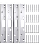 4 Pcs 6 Inch Door Strike Plate Security Latch Strike Stainless Steel Door Reinforcement Plate With Screws For Exterior Door Dead