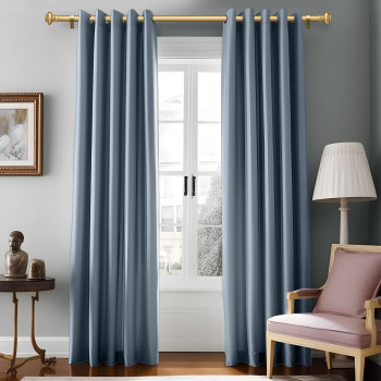 Simewin Gold Curtain Rods For Windows 48 To 84 Inches Adjustable Decorative 1 Inch Diameter Single Window Curtain Rod Set With C