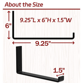 Isoker 8 Pack 925L X 6H X 15W Shelf Bracket 15 Thick Iron Metal Wall Floating Shelf Bracket Rustic Industrial J