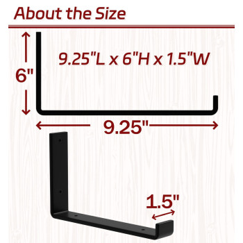 Isoker 12 Pack 925L X 6H X 15W Shelf Bracket 15 Thick Iron Metal Wall Floating Shelf Bracket Rustic Industrial J