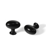 Gooki 12Inch36Mm Oval Matt Black Cabinet Knobs Zinc Alloy For Drawer Knobs For Dresser Cupboard Wardrobe 6 Packed