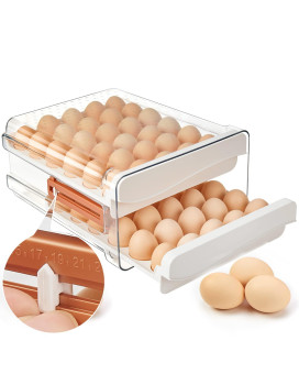 Spacy Maya Egg Storage Container For Refrigerator 60 Egg Holder For Fridge Large Capacity Egg Organizer For Refrigerator Stackab