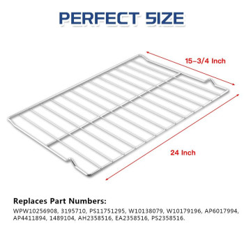 Upgraded 2Pcs Range Oven Rack W10256908 For Whirlpooljennair Range Replaces W10138079 3195710 W10179196 24 X 1534 Inch