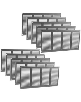 Vent Systems 16 X 8 Inch Pack Of 10 Galvanized Air Vent Cover Metal Air Return Grill With Built In Pest Guard Screen Hvac Ve