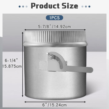 Therwen Backdraft Damper Duct Manual Volume Damper With Sleeve Stove Pipe Galvanized Sheet Adjustment Airflow Ducting Branch Hva