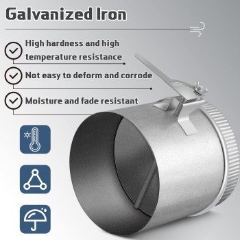 Therwen Backdraft Damper Duct Manual Volume Damper With Sleeve Stove Pipe Galvanized Sheet Adjustment Airflow Ducting Branch Hva