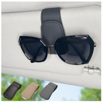 Chosmoyi Magnetic Leather Sunglass Holder For Car Sunglasses Clip For Car Visor Auto Interior Accessories Universal For Differ