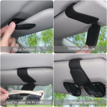 Chosmoyi Magnetic Leather Sunglass Holder For Car Sunglasses Clip For Car Visor Auto Interior Accessories Universal For Differ