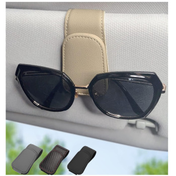 Chosmoyi Magnetic Leather Sunglass Holder For Car Sunglasses Clip For Car Visor Auto Interior Accessories Universal For Differ