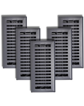 Sierra Grates 4 X 10 Contemporary Design Floor Register In Granite Grey Finish With Air Filter Vent Covers For Home Floor