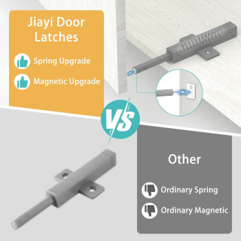 Cabinet Latch Push To Open Jiayi 2 Pack Touch Latch Magnet Cabinet Door Latches Gray Tip On Close Push Catches For Doors Drawer