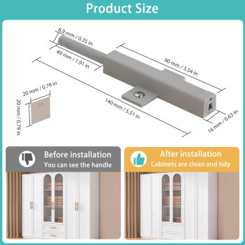 Cabinet Latch Push To Open Jiayi 2 Pack Touch Latch Magnet Cabinet Door Latches Gray Tip On Close Push Catches For Doors Drawer