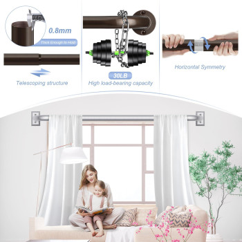 Bronze Wrap Around Curtain Rods Bronze Curtain Rods For Windows 48 To 84 Inch47Ft 1 Inch Diameter Blackout Curtain Rod Adjust