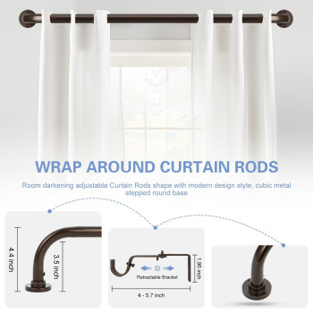 Bronze Wrap Around Curtain Rods Bronze Curtain Rods For Windows 28 To 48 Inch234Ft 1 Inch Diameter Blackout Curtain Rod Adju