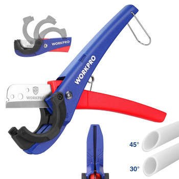 Workpro Pex Cutter With Sharp Blades Hose Cutter With 18158 Cutting Capacity Can Be Cut At 45 Or 30 Tubing Cutter For