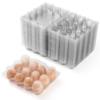 60 Pack Plastic Egg Cartons Cheap Bulk One Dozen Clear Empty Egg Cartons For Chicken Egg Reusable Egg Carton For Home Ranch Ch