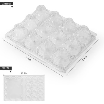 60 Pack Plastic Egg Cartons Cheap Bulk One Dozen Clear Empty Egg Cartons For Chicken Egg Reusable Egg Carton For Home Ranch Ch