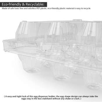 60 Pack Plastic Egg Cartons Cheap Bulk One Dozen Clear Empty Egg Cartons For Chicken Egg Reusable Egg Carton For Home Ranch Ch