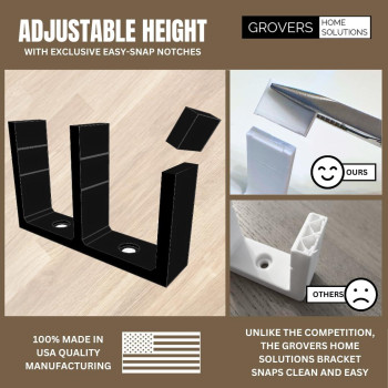 Universal Adjustable Height Sliding Closet Door Floor Guide Bracket Black Grovers Home Solutions