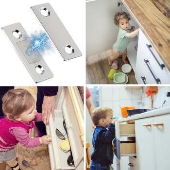 Cabinet Magnetic Jiayi 12 Pack Ultra Thin Catch Stainless Steel Magnet Door Latch Adhesive Drawer Magnet Catch For Kitchen Cabin