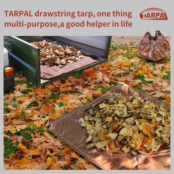 Tarpal 8X82Pack Small Tarp With Drawstring Tarp Waterproof Brown Medium Duty Tarps Multipurpose Cover For Leaf Camping Firewoo